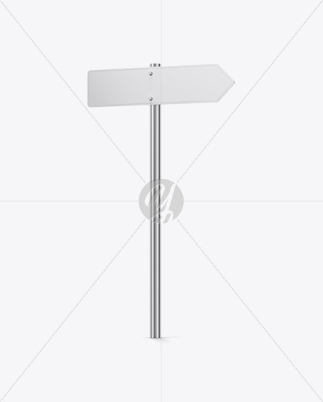 Glossy Street Sign Mockup - Half Side View