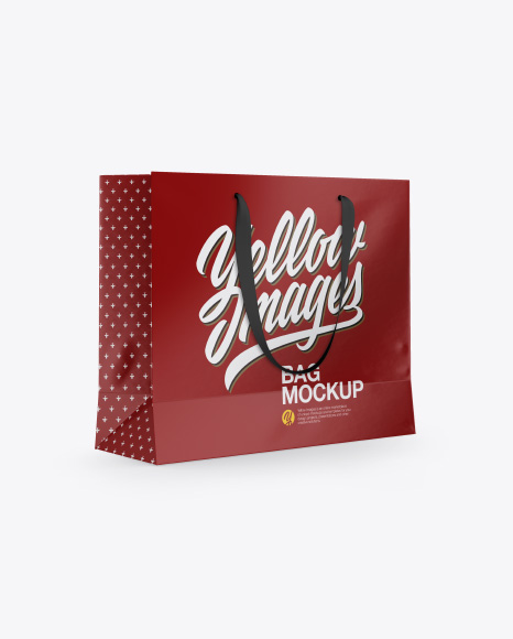 Download Glossy Bag with Raised Up Handles Mockup - Half Side View ... Yellowimages Mockups