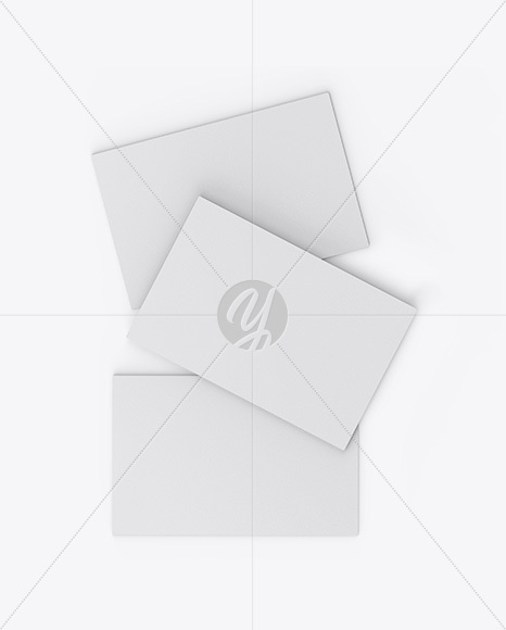 Download Three Textured Business Cards Mockup – Top View
