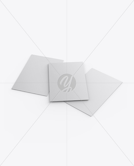 Three Textured Business Cards Mockup   Half Side View (High Angle Shot) PSD #3