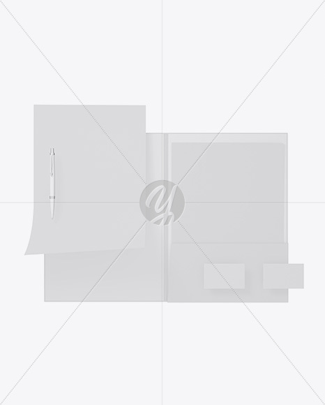 Kraft Folder with Papers, Business Cards and Pen Mockup PSD #3