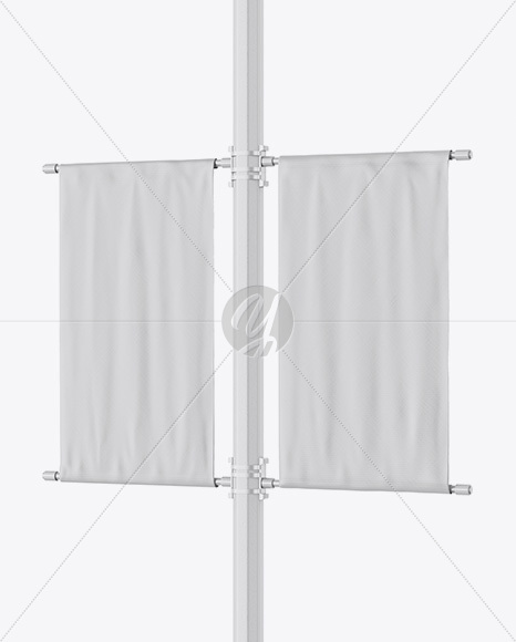 Download Two Matte Banners Mockup Front View In Outdoor Advertising Mockups On Yellow Images Object Mockups Yellowimages Mockups
