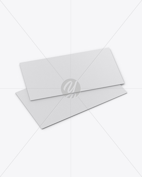 Two Textured Business Cards Mockup - Half Side View