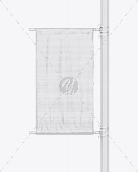 Glossy Banner on Pillar Mockup   Front View PSD #3