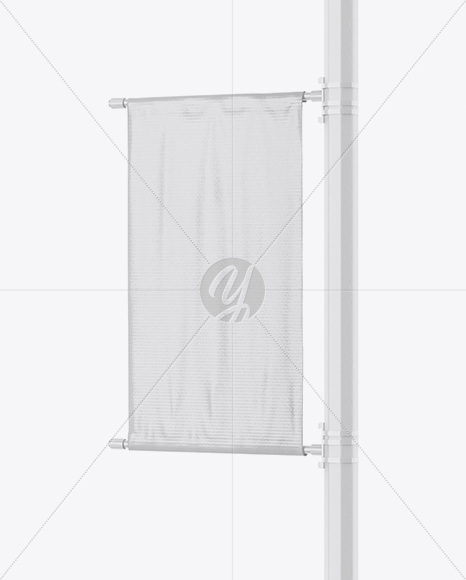 Glossy Banner on Pillar Mockup   Half Side View PSD #3