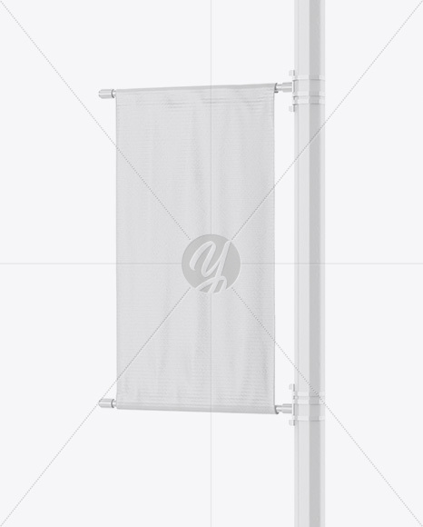 Matte Banner on Pillar Mockup   Half Side View PSD #3