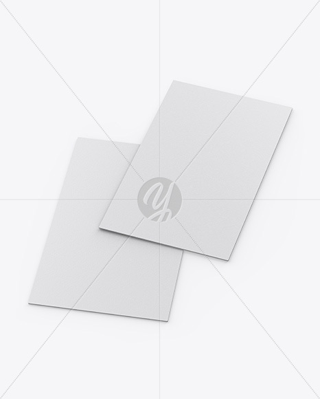 Two Textured Business Cards Mockup   Half Side View PSD #3