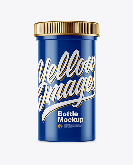 Glossy Plastic Pills Bottle Mockup