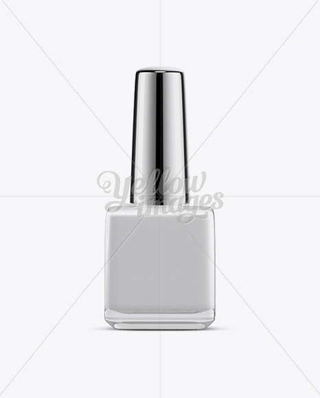 Glossy Nail Polish Square Bottle w  Chrome Cap Mockup PSD #3