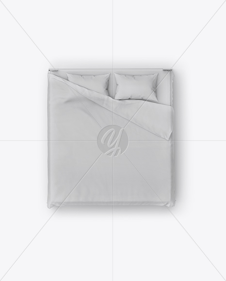 Double Bed with Cotton Linens Mockup PSD #3