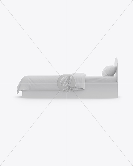 Bed with Cotton Linens Mockup PSD #3