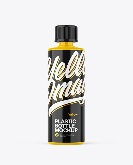 Glossy Plastic Bottle Mockup