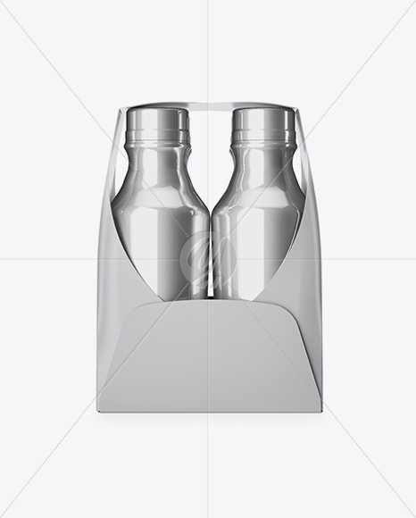 Metallic 4-Pack Paper Carrier Mockup