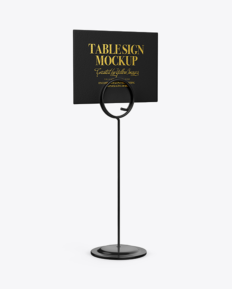 Table Sign W/ Plastic Holder Mockup