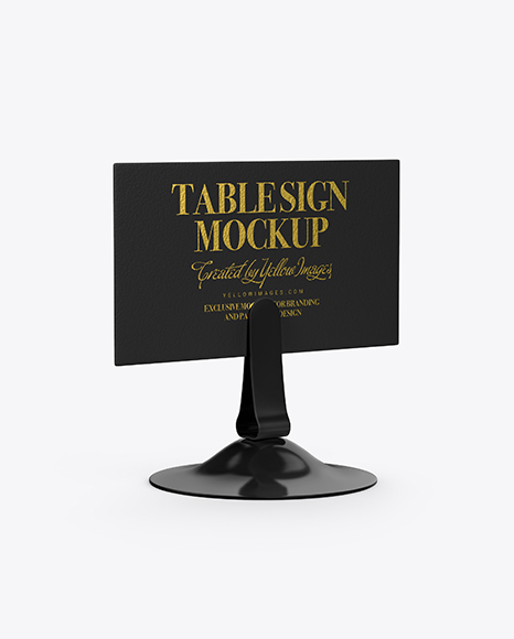 Table Sign W/ Plastic Holder Mockup