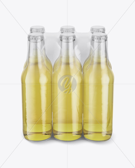 6 Bottles Pack Mockup PSD #3