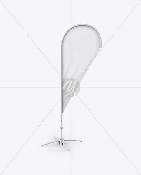 Glossy Teardrop Flag Mockup PSD #3
