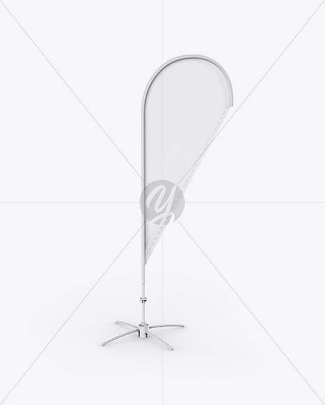 Matte Teardrop Flag Mockup PSD #3