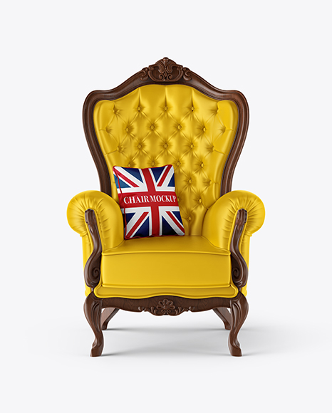 Vintage Armchair with Pillow Mockup PSD #2