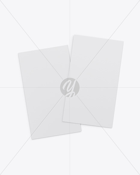 Two Paper Business Cards Mockup PSD #3