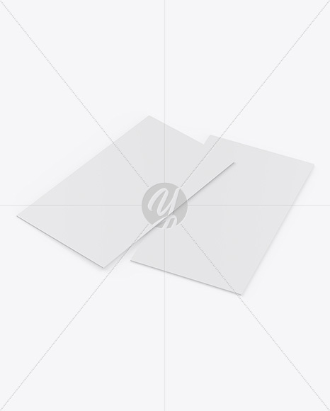 Two Paper Business Cards Mockup PSD #3