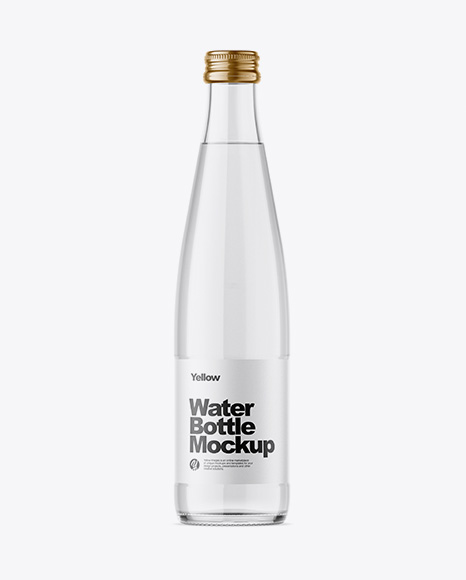 Clear Glass Water Bottle Mockup