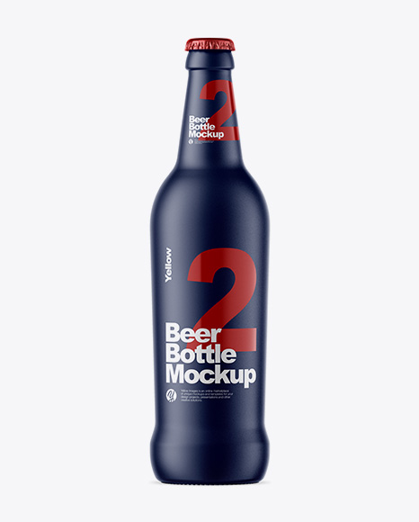 Matte Ceramic Beer Bottle Mockup