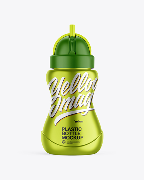 Metallic Plastic Bottle Mockup