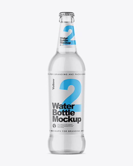 Clear Glass Bottle With Water Mockup