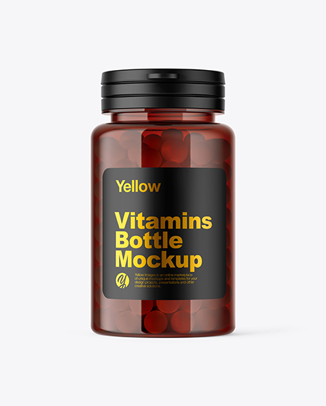 Amber Pills Bottle Mockup
