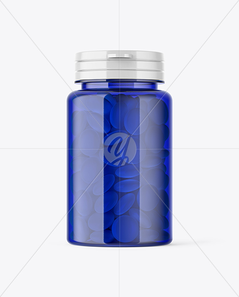Blue Pills Bottle Mockup PSD #3