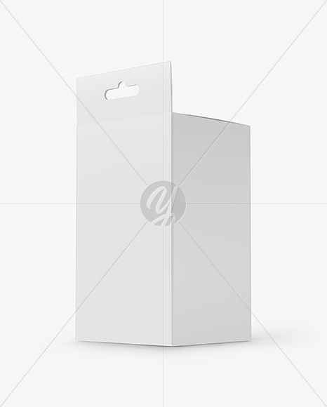 Paper Box with Hang Tab Mockup PSD #3