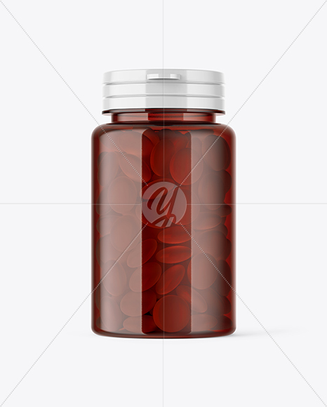 Amber Pills Bottle Mockup PSD #3
