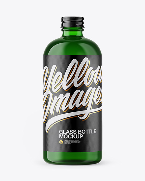 Green Glass Bottle Mockup In Bottle Mockups On Yellow Images Object Mockups