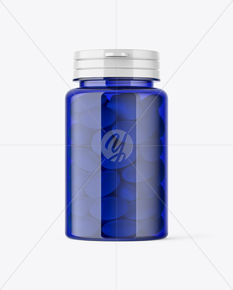 Blue Pills Bottle Mockup Premium Mockups