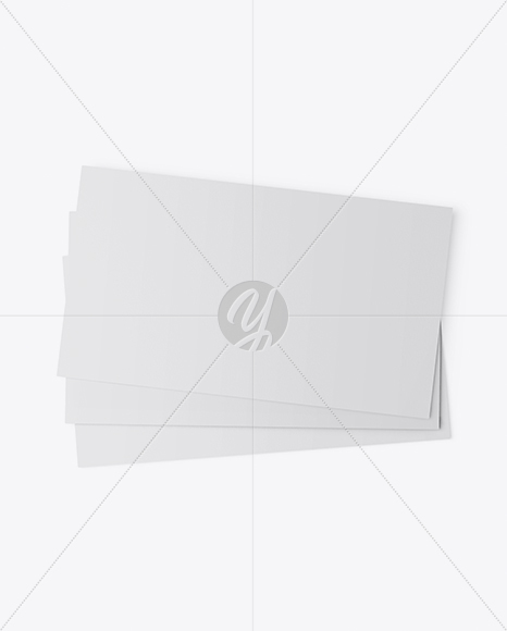 Three Paper Business Cards Mockup PSD #3