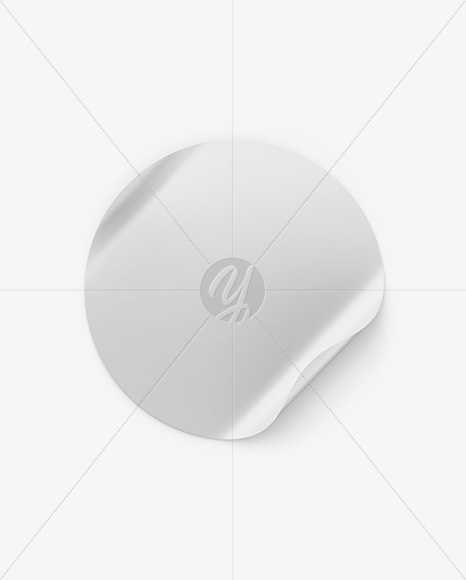 Round Sticker Mockup PSD #3