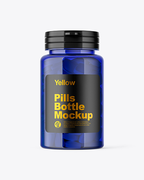 Blue Pills Bottle Mockup PSD #4