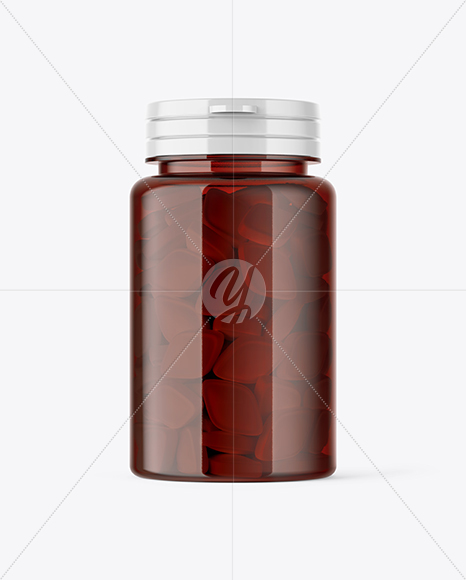 Amber Pills Bottle Mockup PSD #3