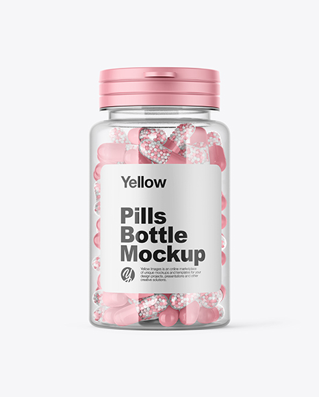 Clear Pills Bottle Mockup