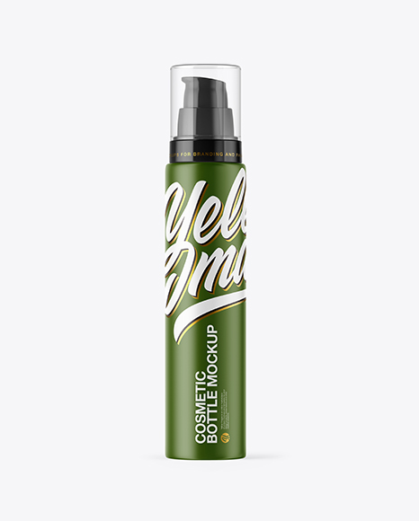 Matte Cosmetic Bottle with Pump Mockup