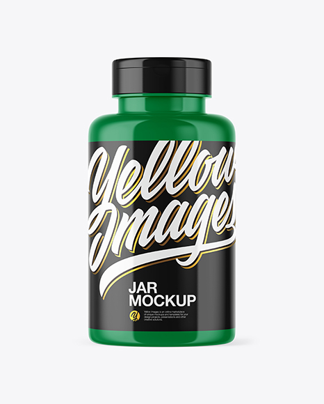 Glossy Plastic Jar Mockup