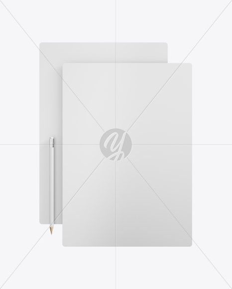 2 Matte Paper Pieces Mockup PSD #3
