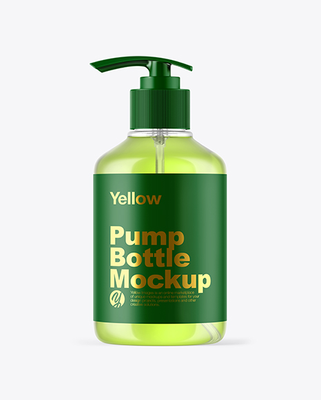 Clear Cosmetic Bottle with Pump Mockup