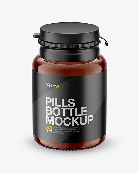 Amber Pills Bottle Mockup