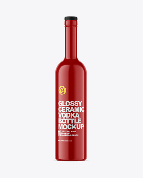Glossy Ceramic Bottle Mockup