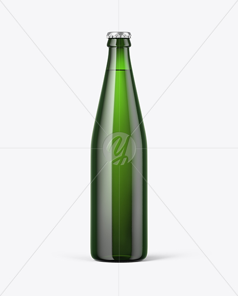 Green Glass Beer Bottle Mockup PSD #3