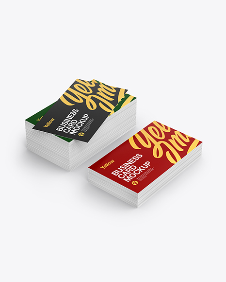 Stack of Business Cards Mockup
