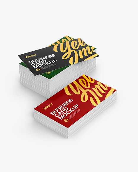 Stack of Business Cards Mockup