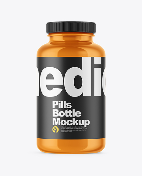 Glossy Pills Bottle Mockup